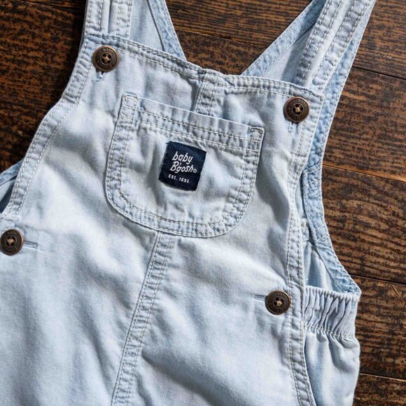 Light Blue Soft Short Overalls: 18mos - Picture 3 of 5